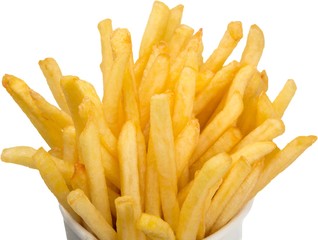 French Fries In Packaging Close-up