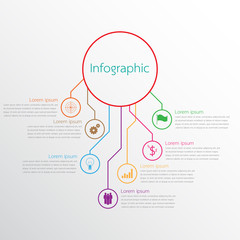 Naklejka premium Vector infographic templates used for detailed reports. All 7 topics.