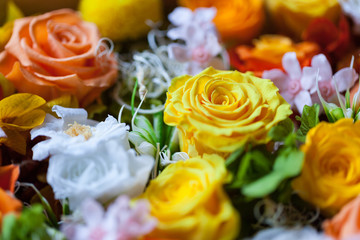 プリザーブドフラワーのクローズアップ