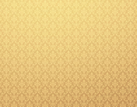 Gold Wallpaper With Damask Pattern
