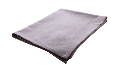 Napkin isolated on white. Multi-colored linen napkins for restaurant. Mock up for design. Top view.