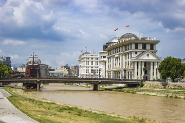 Vardar river in Skopje, Macedonia