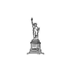 The Statue of Liberty hand drawn outline doodle icon