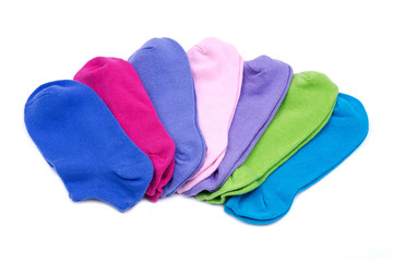Woman's original ankle low rise colorful socks isolated on white background