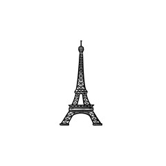 Fototapeta na wymiar Eiffel Tower hand drawn outline doodle icon. France and landmark, tourism and architecture, famous concept. Vector sketch illustration for print, web, mobile and infographics on white background.