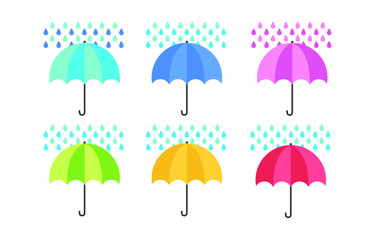 Set of Colourful Umbrellas