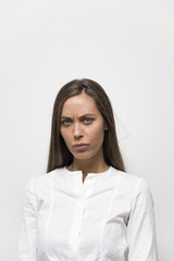 Obraz premium Portrait of a serious young woman