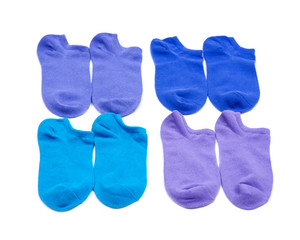 Woman's original ankle low rise colorful socks isolated on white background