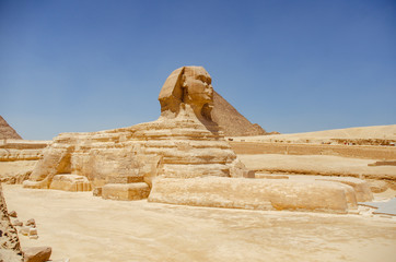 Sphinx in the Pyramids of Giza Complex, Cairo, Egypt