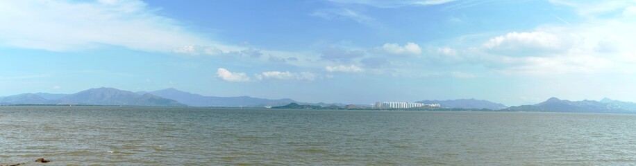 merged panorama of shenzhen bay area
