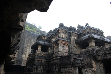 The wonder of Kailasa of Ellora caves, the rock-cut monolithic temple