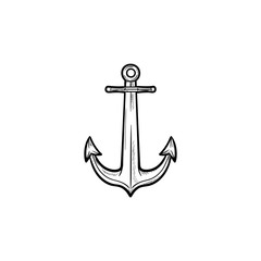 Anchor hand drawn outline doodle icon