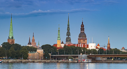 Unusual view on historical center of Riga - the capital of Latvia and the largest city of Baltic region widely known by its unique medieval and Gothic architecture