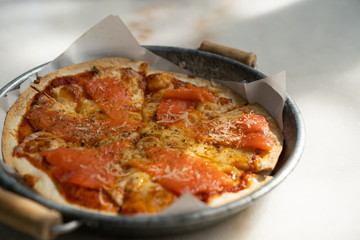 close up Hot delicious Homemade pizza in restaurant