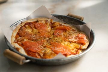 close up Hot delicious Homemade pizza in restaurant