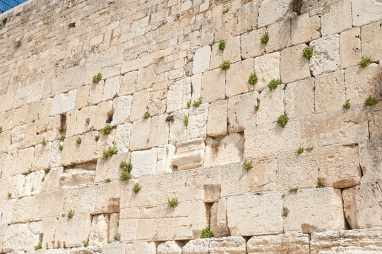 western wall anchient city castle of Jerusalem no people