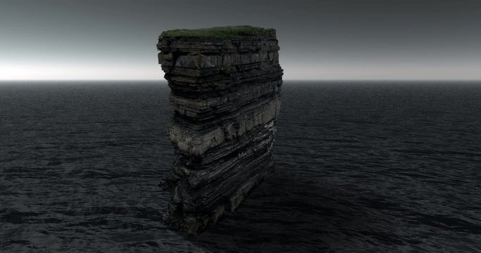 Downpatrick head sea stack in County Mayo, Ireland.