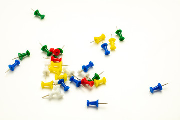 pile of a push pin isolated on white background.