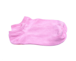 Woman's original ankle low rise pink socks isolated on white background