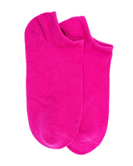 Woman's original ankle low rise raspberry color socks isolated on white background