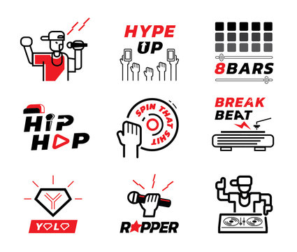 hip hop music element illustration