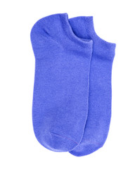 Woman's original ankle low rise lavender blue color socks isolated on white background