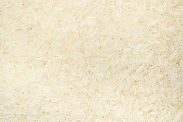 Thai jasmine rice surface close up background.