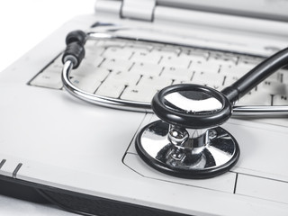 Laptop with Stethoscope