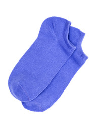 Woman's original ankle low rise lavender blue color socks isolated on white background
