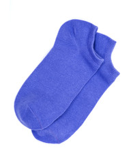 Woman's original ankle low rise lavender blue color socks isolated on white background