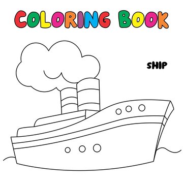 Ship coloring page, coloring book