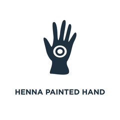 henna painted hand icon