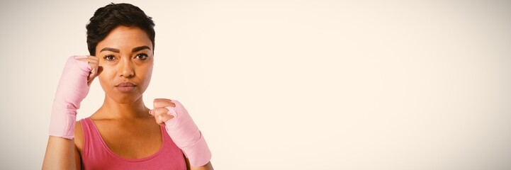 Young woman for breast cancer awareness  
