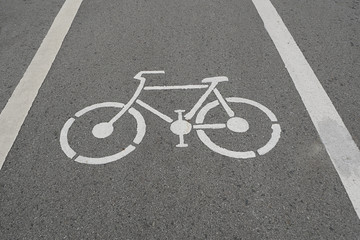 Bicycle signs on the street