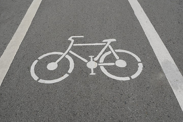 Obraz premium Bicycle signs on the street