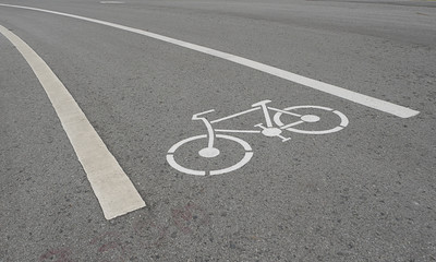 Fototapeta premium Bicycle signs on the street