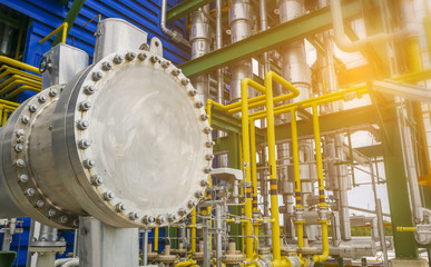 Complex engineering structure of oil and chemical petroleum refinery plant
