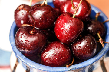 Ripe sweet cherries large