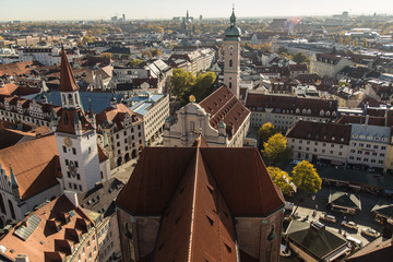 Fototapeta na wymiar Aerial view of Munich Germany