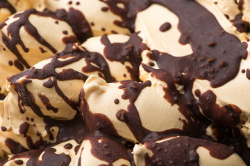 close-up of appetizing ice cream, macro photography