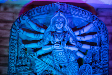 color of Durga idol at Puja Pandal, Durga Puja festival