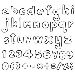 vector set of alphabet and number