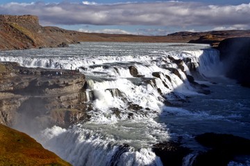 Cascada de Gullfoss en Islandia.