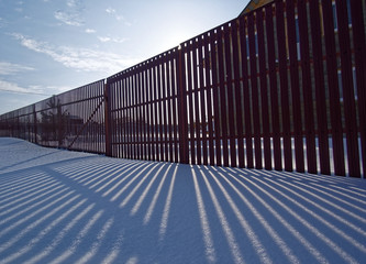 Obraz premium frosty morning in a holiday village