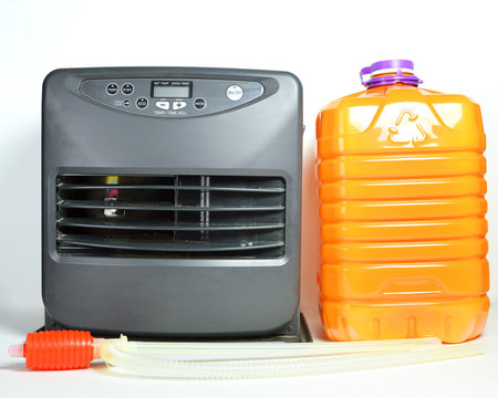 Kerosene heater or mobile heater for the winter, with his oil can