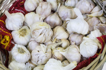 background with the image of garlic