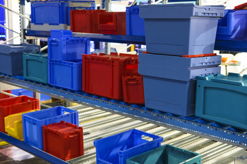 Warehouse conveyor close up