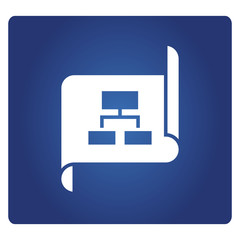 diagram document icon in blue background