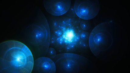 Abstract fractal art background in illustration space geometry. Background consists of fractal multicolor texture and is suitable for use in projects on imagination, creativity and design.