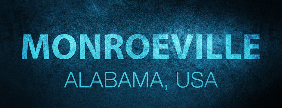 Monroeville. Alabama. USA special blue banner background
